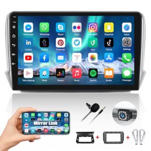 CAMECHO Android 13 Autoradio 2Din pour Peugeot 208/2008 2012-2018 avec Mirror Link, 10.1 Pouces Écran Tactile avec GPS Navi WiFi EQ Bluetooth FM/RDS Radio SWC CANBUS + Caméra de Recul&MIC (ShenZhenShiYünXiangMaoYiYouXianGongSi, neuf)