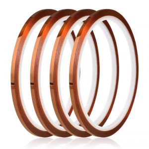 YIXISI 4 Pièces 3mmx33m Ruban Adhésif de Film de Polyimide, Résistant à La Chaleur Ruban, Kapton Bande, pour Imprimante 3d, Masquage, Soudure, Carte de Circuit Imprimé Isolant (YXS-DE, neuf)