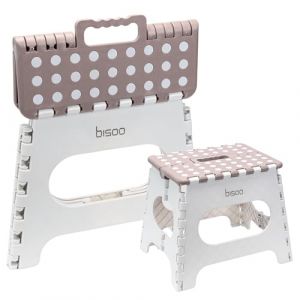 Bisoo Tabouret Pliant - Marche Pied Enfant - Tabouret Pliable Portable en Plastique - Marche Pied Pliable pour Salle de Bains et Cuisine - Sûr et Pratique pour Filles & Garçons - 27 cm Moka (Bisoo LLC, neuf)