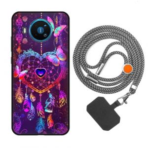 vingarshern Coque Compatible avec Nokia 8.3 (5G) Antichoc Silicone Bumper Case Étui de Protection Housse Coque avec Motif,Souple Coque avec Cordon Detachable,Dream Catcher (YOUKARSHERN, neuf)