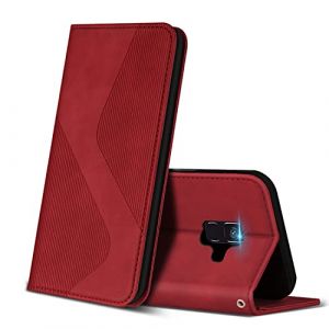 ZONNAVI Coque pour Samsung Galaxy A8 2018, Premium &Eacute;tui Housse en Cuir de Protection avec [Emplacements Cartes] [Magnetique], Clapet Folio Portefeuille pour Samsung A8 2018 (Rouge) (ZONNAVI, neuf)