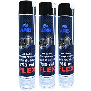 AABCOOLING Compressed Gas Duster FLEX 750ml - 3 Pi&egrave;ces - Air Comprim&eacute; Avec un Tube Flexible, D&eacute;poussi&eacute;rant, Bombe a Air Comprim&eacute;, Bombe a Air Sec, D&eacute;poussi&eacute;rant Mat&eacute;riel (AAB Seller FR, neuf)