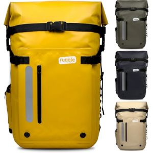 Ruqqle Sac étanche Polyvalent, Waterproof Dry Bag 20/30/45L, 3 Poches externes, Sac à Dos Confort imperméable idéal Voyage Plage Mer Bateau Canoë Paddle Kayak Moto Randonnée Camping Pêche Loisirs (Ruqqle EU, neuf)