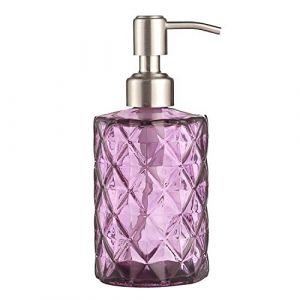 YunNasi Distributeurs de Savon Liquide Rechargeable en Verre et Buse en Acier Inoxydable pour D&eacute;tergent &agrave; Vaisselle, Lotion de Shampoing, Comptoir de Salle de Bain, Cuisine, Buanderie (Violet) (Le Rhin, neuf)