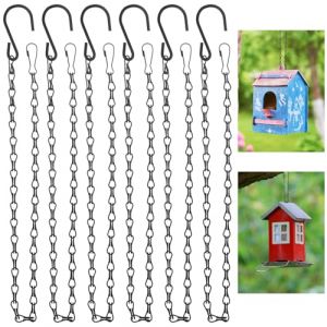 Ouligay Lot de 6 cha&icirc;nes suspendues &agrave; fleurs de 50 cm - Cha&icirc;ne en m&eacute;tal &agrave; suspendre - Noir - Pour pot de fleurs, nichoir &agrave; oiseaux, mangeoire pour oiseaux, lanternes, tableau de billard (Xiuou, neuf)