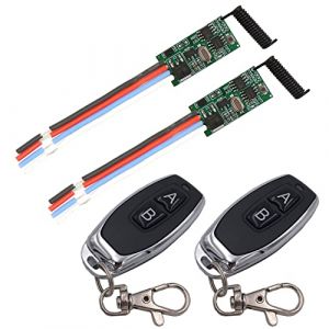 DieseRC 2 Modules r&eacute;cepteurs avec 2 &eacute;metteurs interrupteur t&eacute;l&eacute;commande sans fil DC 3,6V 5V 12V 24V 30V 2A 1 canal 433Mhz Contr&ocirc;le radio interrupteur &agrave; distance Contr&ocirc;leur de petite taille (Wenqiashs Electronics, neuf)