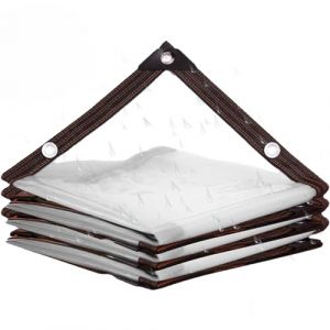 SDFGHJKB Bâche Transparente Extérieur 6x6m, Bâche Plastique Imperméable, Bâche Transparente pour Pergola, Bâche Plastique Transparente pour Serre, avec Œillets e Corde (lianjinshangmao, neuf)