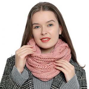 DonDon Écharpe femme hiver Écharpe tube snood Écharpe en laine Tour de Cou Cache cou - Rose (urban-styles, neuf)