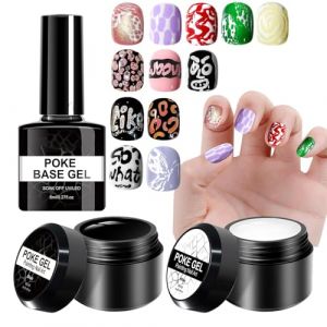 CGACCSD Kit de Vernis Gel, 3 Pi&egrave;ces &Agrave; Longue Dur&eacute;e, Gel Vernis &Agrave; Ongles Blanc Et Noir Poking, Pour Les Adultes Et Les D&eacute;butants, Salon &Agrave; Domicile, Dessin, Peinture, Dentelle, Vague, Fleur, No&euml;l (riyise, neuf)