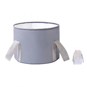 Ysyqkn Bassin de Bain de Pied Pliable Seau Isolé pour Bain de Pied Pliable Oxford Facile à Entretenir Transport Commode Adapté à la Maison Camping, Gris, S (Amber Field, neuf)