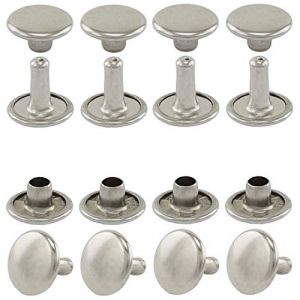 Rivets tubulaires, Calotte Double, Acier - à partir de 100 pièces (Argent nickelé, 12 mm) (Getmore-Shop, neuf)