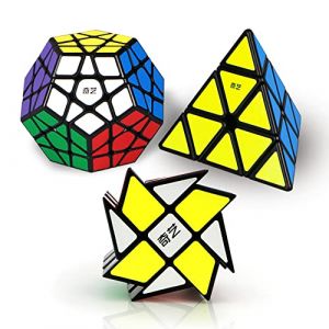 ROXENDA Speed Cube Set, Cube de Vitesse Pyramide Dodécaèdre Windmill Cube - Collection Cube Magique Puzzle pour Enfants et Adultes [3 Pack] (VDEALEN Direct, neuf)