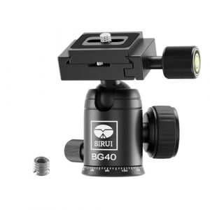SIRUI Tête sphérique professionnelle en métal rotative à 360° avec plaque de dégagement rapide, charge jusqu'à 10 kg pour trépied de 6,35 mm, monopode, curseur, appareil photo reflex numérique (BG40) (SIRUI Optical, neuf)