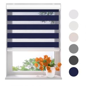 Radeco® Store Enrouleur Jour Nuit 105 x 175 cm (LxH) Bleu, translucide ou Transparent, Largeur de 40 à 220 cm, sans perçage Possible, Store, Store Jour Nuit, Stores intérieurs (WINDOW-DECORATIONCOM, neuf)