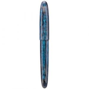 Asvine C80 Stylo-plume #8 Pointe fine Stylo de grande taille fait main avec convertisseur et &eacute;tui de collection (Glitter bleu clair) (Eorfa Direct, neuf)