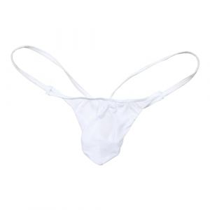 Maiclaice Homme Soie Glac&eacute;e Tanga Taille Basse Bikini Slip sous-v&ecirc;tement Blanc X-Large (Maiclaice, neuf)