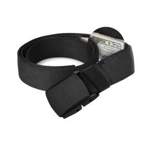 HUVZOR 1 pi&egrave;ce Ceinture de Voyage Porte-Monnaie Avec Pochette Secr&egrave;te, Cache Billets Pour Esp&egrave;ces, Id&eacute;al Pour Voyage et Activit&eacute;s Quotidiennes (Noir) (Volumetech OU, neuf)