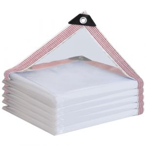 Tarpe Transparente avec Couverture d'&oelig;illets 2x3m - b&acirc;che pour Meubles de Jardin, fermes, balcons （Bordure Blanche） (KWXS, neuf)