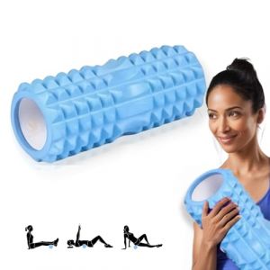 Foam Roller, Rouleau de Massage Musculaire pour jambes, dos, bras, rouleau de massage musculaire profond pour lib&eacute;rer la tension musculaire 30 x 8 cm, Rouleau en Mousse pour th&eacute;rapie, fitness, bleu (NAYROD, neuf)