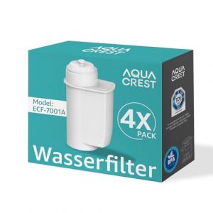 AQUA CREST Filtre &agrave; caf&eacute; pour Siemens&reg; s&eacute;rie EQ, EQ5, EQ6, EQ7, EQ9, EQ500, Bosch&reg; TCZ7003, TCZ7033, pour Brita&reg; Intenza 575491, Certifi&eacute; T&Uuml;V S&Uuml;D, lot de 4 (Water Purity Expert, neuf)