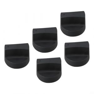Lot de 5 boutons de commande pour cuisini&egrave;re &agrave; gaz 50 mm de diam&egrave;tre 8 mm en plastique r&eacute;sistant &agrave; la chaleur pour une meilleure pr&eacute;cision de cuisson - Convient pour la cuisine ou le jardin - Noir (feiniweest, neuf)