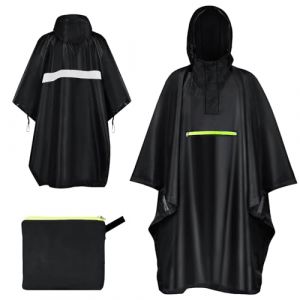 ENONEO Poncho de Pluie Hommes Poncho Pluie Imperméable avec Capuche et Poche, Cape de Pluie Femmes Poncho Pluie Réutilisable Poncho Adulte pour Extérieur Randonnée Camping Pêche 210x150cm (ENONEO, neuf)