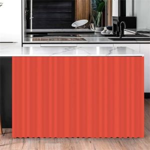 Highdi Rideau Armoire Cuisine Courts, Meuble Rideau Cache Placard Anti Poussi&egrave;re Auto-Adh&eacute;sif sans Per&ccedil;age pour sous Evier, Cuisine Porte de Placard, &Eacute;tag&egrave;res (Orange,60 * 90cm) (Highdi, neuf)