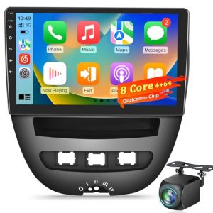 Autoradio Android 8-Core Qualcomm 4+64G pour Toyota Aygo/Peugeot 107 / Citroen C1 2005–2014, Écran Tactile IPS 10 Pouces, Wireless CarPlay & Android Auto, DSP Hi-Res Audio, Caméra AHD/Dab (YunDaXin Store, neuf)