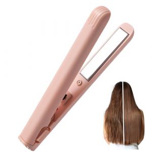 1pc petit fer &agrave; friser mini-fer &agrave; double usage fer boucl&eacute;, chauffage rapide mini coussin et boucleur, mini fer plat en c&eacute;ramique sans fil, mini-fer &agrave; curling usb portable pour les cheveux courts (Xoulovepe, neuf)