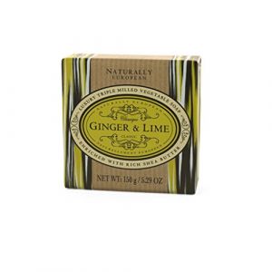 Naturally European Barre de savon v&eacute;g&eacute;tale triple frais&eacute;e au gingembre et au citron vert &ndash; 150 g | Pour homme et femme, visage et corps | Barre de savon hydratante pour le corps (Solretail LTD, neuf)