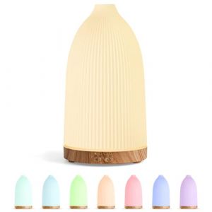 SALKING Diffuseur Huiles Essentielles 100ml, Diffuseur de Parfum &Eacute;lectrique 8 LED, Humidificateur d&rsquo;Air Chambre Ultrasonique sans BPA, pour la Maison et Le Bureau, Effet Bois Clair (SalkingDirect, neuf)