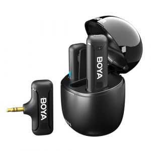 BOYA Micro Cravate sans Fil,Microphone 3,5 mm pour Appareil Photo avec Suppression du Bruit et Transmission 100m Plug and Play pour Appareil Photo/Caméscope/Enregistreur-BY-WM3T-M2 (COCOGEAR-EU, neuf)