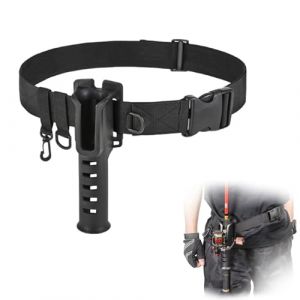 Ceinture Porte-Canne à Pêche,Ceinture De Pêche à la Taille,Ceinture De Pêche à L'appât en Plein Air avec Anneaux en D,Ceinture De Pêche Réglable,Support de Canne à PêChe, Ceinture Portable (QANEASS, neuf)