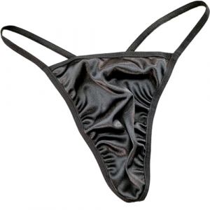 Faringoto Culotte Sissy en satin pour homme, string à dos en T, string pour homme, noir, Large (Faringoto, neuf)