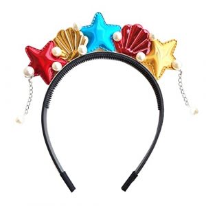 TOGEVAL Bandeau Thème Marin pour Garçon Fille Accessoires de Déguisement Sirène Étoile de Mer et Rouge pour Fête Carnaval et Événements Festifs (BOBOLING, neuf)