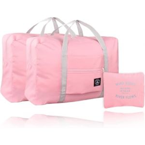 Lot de 2 Sacs de Voyage Pliables imperm&eacute;ables, Sacs de Nuit l&eacute;gers Cabas de Voyage, pour la Salle de Sport, Les Vacances (Rose) (zhuhaishijieerweikejiyouxiangongsi, neuf)