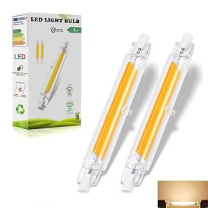 Dvnoua Ampoule R7S LED 78mm, 5W R7S LED 78mm Haute Lumi&egrave;re COB Remplacer Lampe Halog&egrave;ne, Blanc Chaud 3000K 500LM, &Eacute;clairage &agrave; 360 Degr&eacute;s, Non dimmable, Sans Scintillement, lot de 2 (llcllc, neuf)
