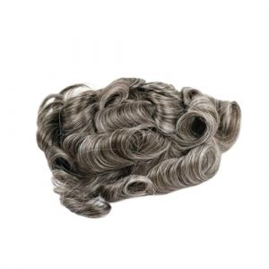 Perruque en cheveux Postiche en cheveux humains naturels avec cheveux gris for homme, prothèse capillaire en dentelle suisse, perruque indienne en PU for homme Perruque pour Homme(440#) (minghuaouzhou, neuf)