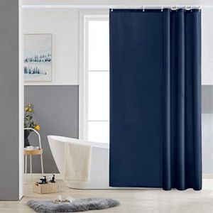 Furlinic Rideau de Douche Bleu Marine Tissu Lavable en Polyester Anti Moisissure Imperméable Rideau de Douche avec 6 Crochets 100x180cm pour Petite Salle de Bain. (newpower, neuf)