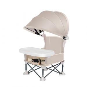 Chaise Enfant Chaise Plage Bébé Chaise D'alimentation Pliable Chaise Plage Chaise De Camping Avec Parasol & Plateau Amovible - Chaise Haute Siège Rehausseur Pour Camping Pliable & Compacte (Secret Dream, neuf)