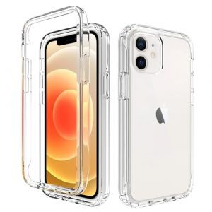 PANXIYUE Coque pour iPhone 12 Mini 5.4, Antichoc Transparent TPU Souple et PC Rigide 360°Full Body Protection Housse Etui pour iPhone 12 Mini 5.4, Transparent (PANXIYUE, neuf)