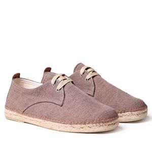 Espadrille à Lacets pour Hommes en Tissu de Coton - Dixon - Brun, 41 EU (TONI PONS, neuf)