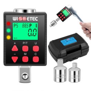 Adaptateur de Couple Numérique 1/2", 3.4-340Nm Clé Dynamométrique Numérique Outillage Mecanique Auto, Mode P/T, Stockage de Données, LED et Alerte Sonore, 1/4" 3/8" Adaptateur pour Auto, Moto (RAIN SIGNAL LIMITED, neuf)