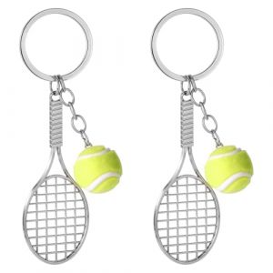 JYNXOR Lot de 2 porte-clés balles de tennis, en métal, pour les amateurs de tennis (SHOPSCAPE INK, neuf)