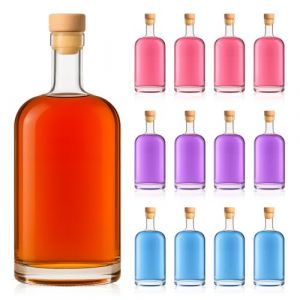 SUPERBUTELKI.PL Bouteilles &agrave; Remplir 250ml - Bouteilles en Verre &agrave; Liqueur Avec Bouchons &agrave; Vis 50x (GRANDESBOUTEILLES, neuf)