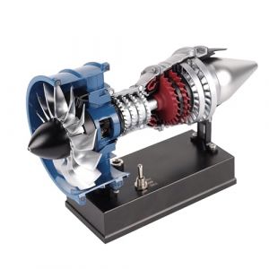 DM122 Mini Kit Mod&egrave;le de Moteur Turbofan en M&eacute;tal Fonctionnel, Plus de 170 Pi&egrave;ces, Mod&egrave;le de Moteur &agrave; R&eacute;action &agrave; l'&Eacute;chelle 1:14 Enti&egrave;rement M&eacute;tallique avec Couvercle Transparent Semi-Sectionn&eacute; (TECHING Official Store FR, neuf)