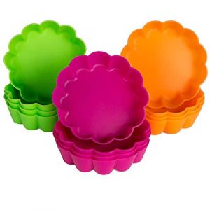 webake Moule à Tarte Quiche en Silicone Paquet de 12 Plat a Tarte Anti-Adhésif Moulle Tartelettes pour la Partie 8x2.2cm / 3.14" x0.86'' (Webake.German, neuf)