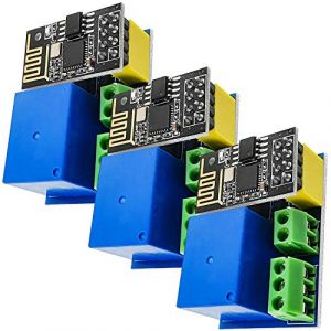 AZDelivery 3 x ESP8266-01S ESP-01S Wlan WiFi 5V Module avec Relais adaptateur (successeur de ESP01) compatible avec Arduino et Raspberry Pi incluant un E-Book (AZDelivery-Shop, neuf)