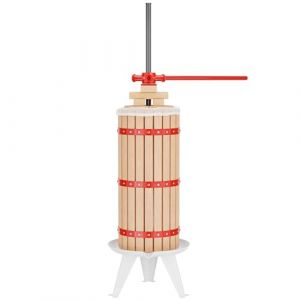 WilTec Presse à Fruits Manuelle 30L Bois de hêtre 285x581mm Broche métallique Pressoir Torchon Pressage Vin Fruit Chêne Cidre Presse- Pomme Agrumes Moût Extracteur Broyeur Baies (Wiltec Wildanger Technik GmbH, neuf)