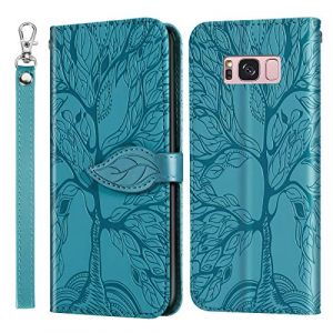 JayModCase Coque pour Samsung Galaxy S8, Premium en Cuir PU Multifonction Antichoc Etui &agrave; Rabat, Support Fentes Cartes Pochette de Portefeuille Cuir Coque Samsung Galaxy S8 - Bleu Ciel (Hailian EU Store, neuf)